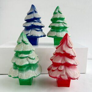 Vintage 5" Plastic Blow Mold Christmas Trees